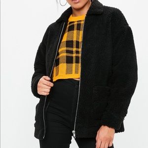 Oversized teddy jacket